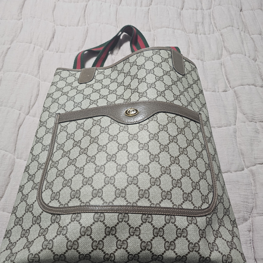 Gucci Beige and Brown Signature Tote
